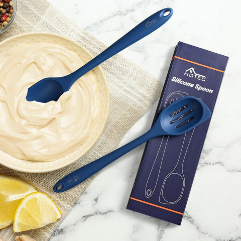 HOTEC cuchara de silicona para cocinar sin rayar utensilios.