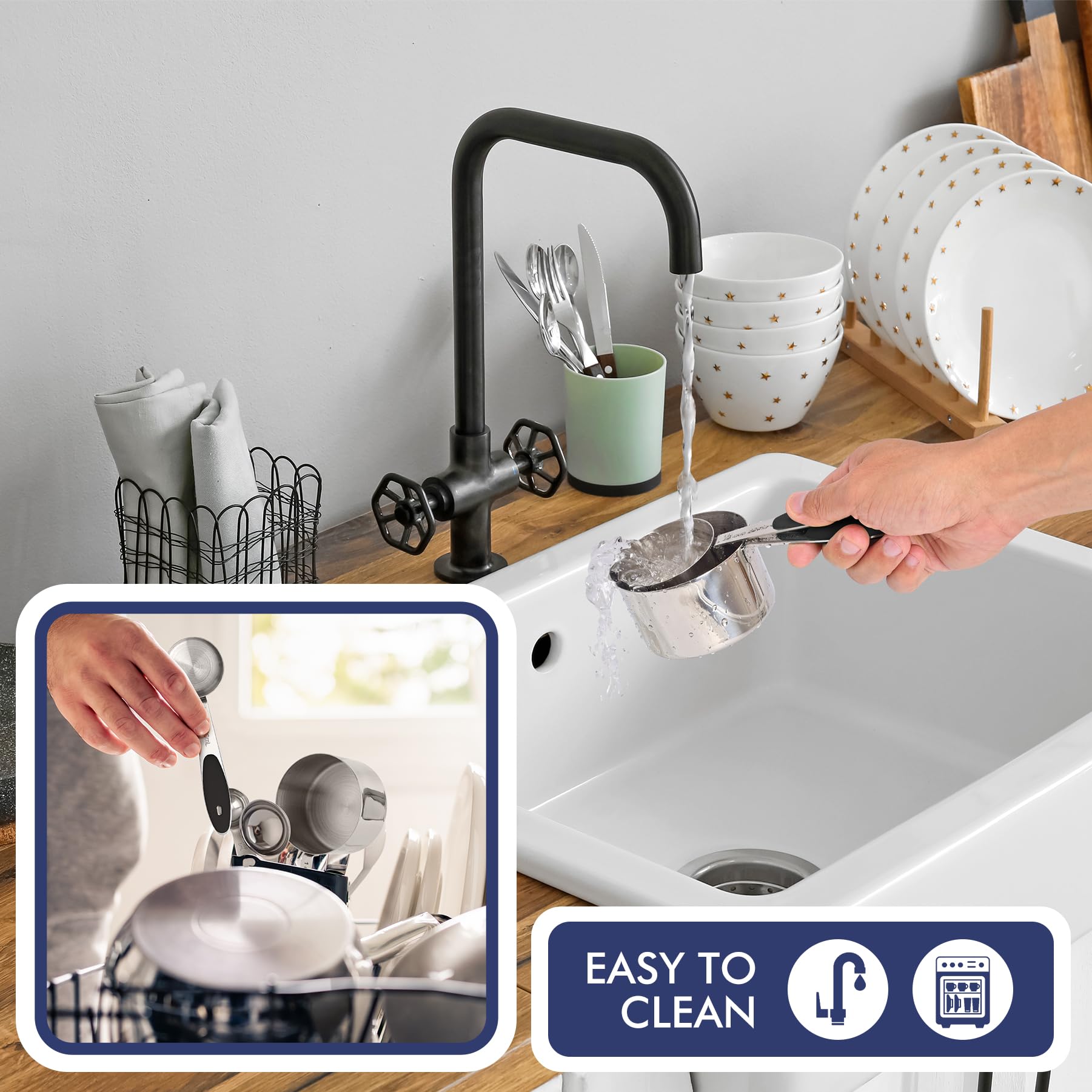 HOTEC diseño apilable que optimiza el almacenamiento en la cocina.