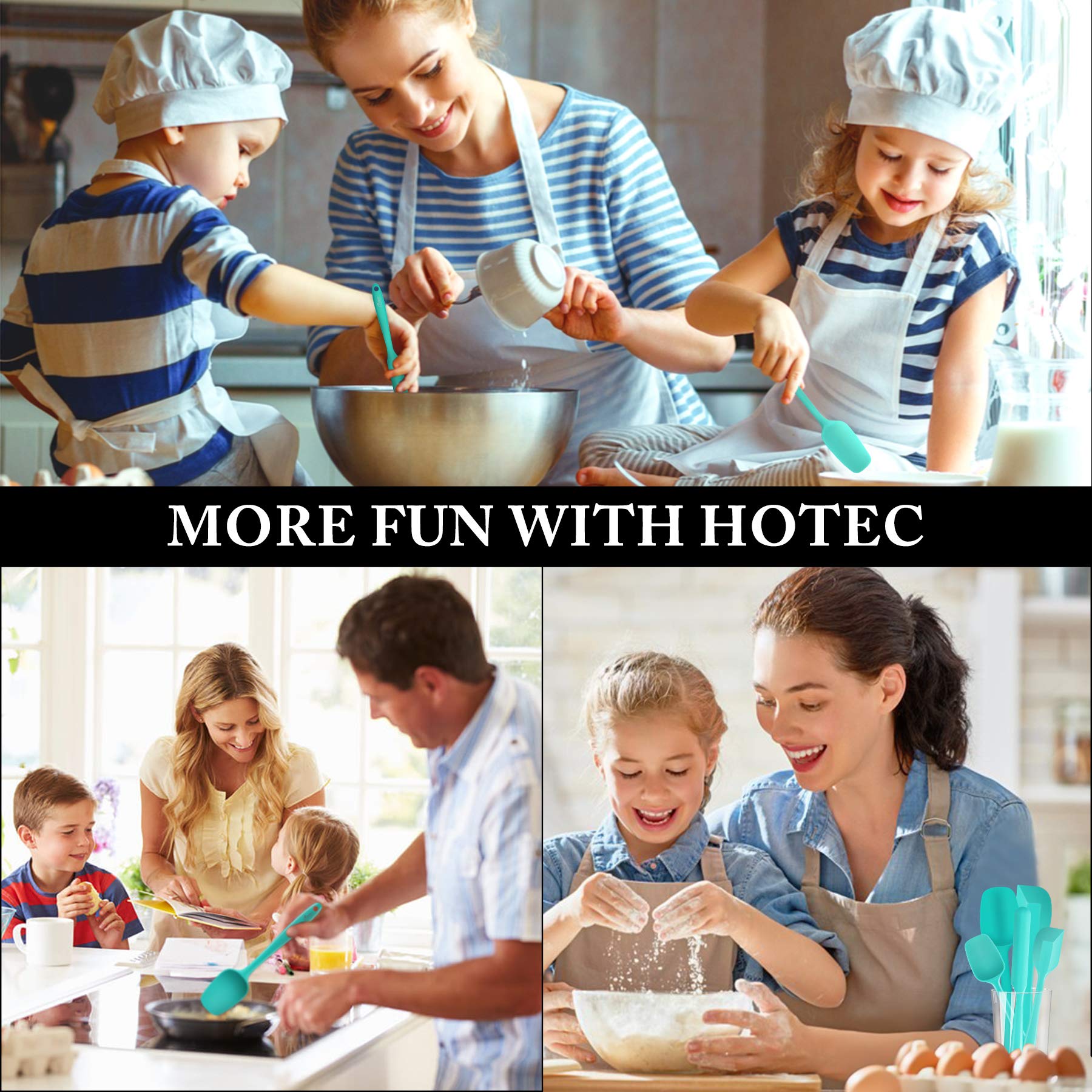 HOTEC espátula ergonomica Aqua Sky, agarre cómodo para uso prolongado.