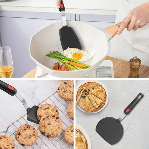 HOTEC espátula de silicona para galletas, manejo preciso sin dañar masas.