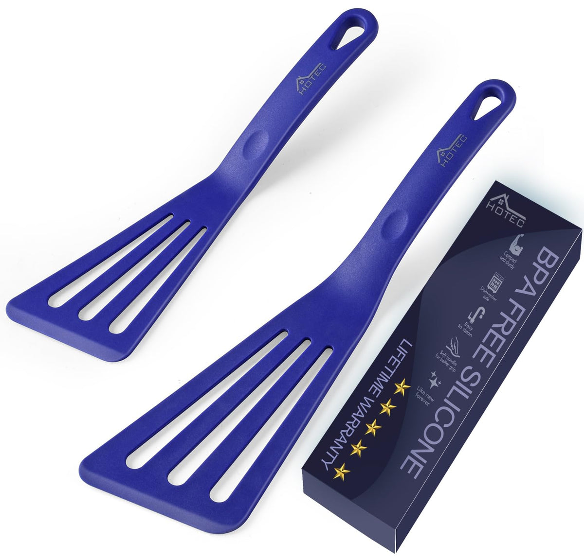 Espátula HOTEC de silicona para pescado, 12 pulgadas, ideal para voltear filetes sin dañar