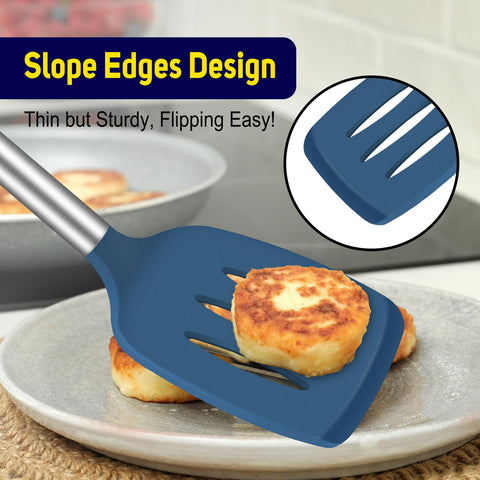 HOTEC espátula silicona, mango ergonómico para agarre cómodo.