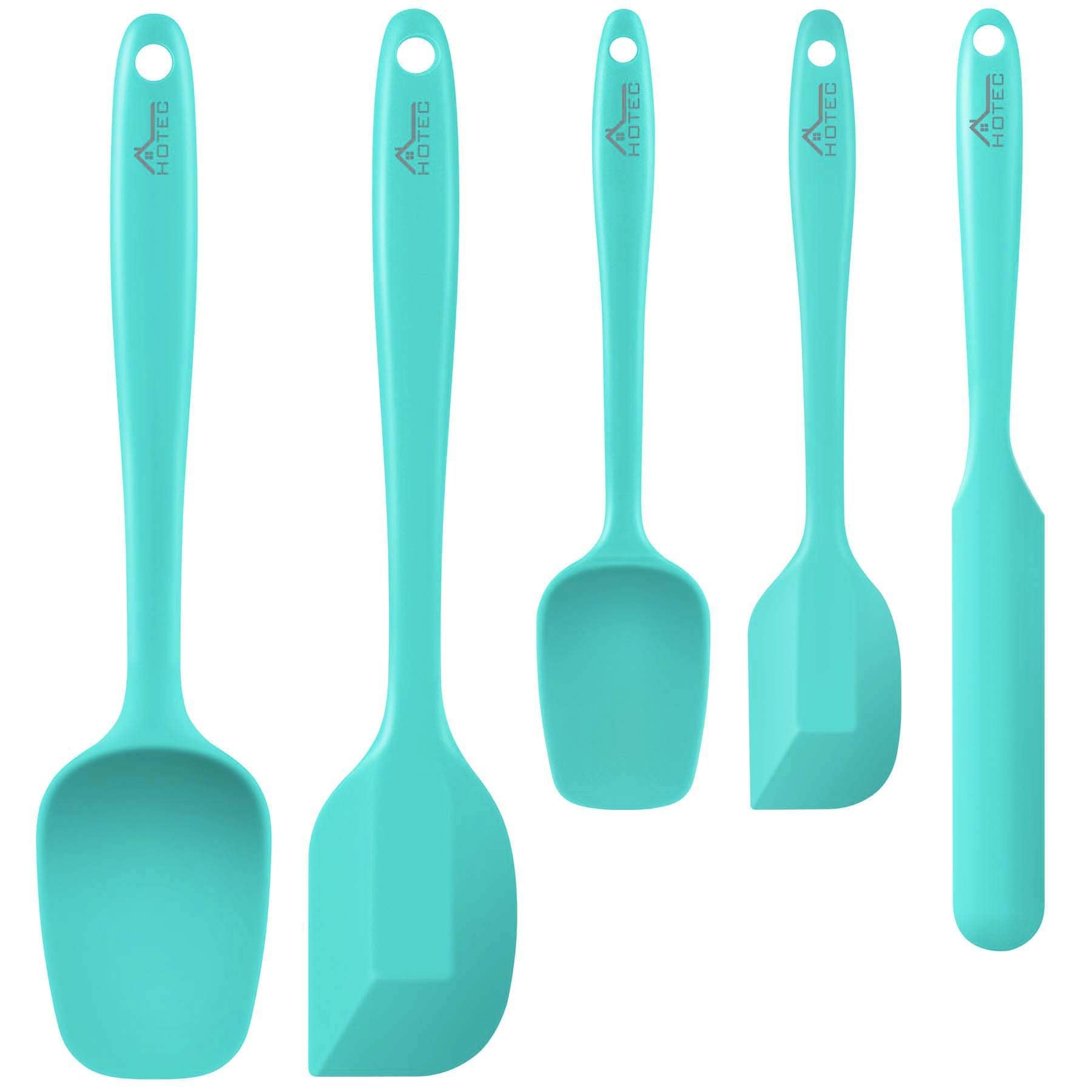 HOTEC juego de espátulas silicona 600F resistente al calor para cocinar sin rayar sartenes.