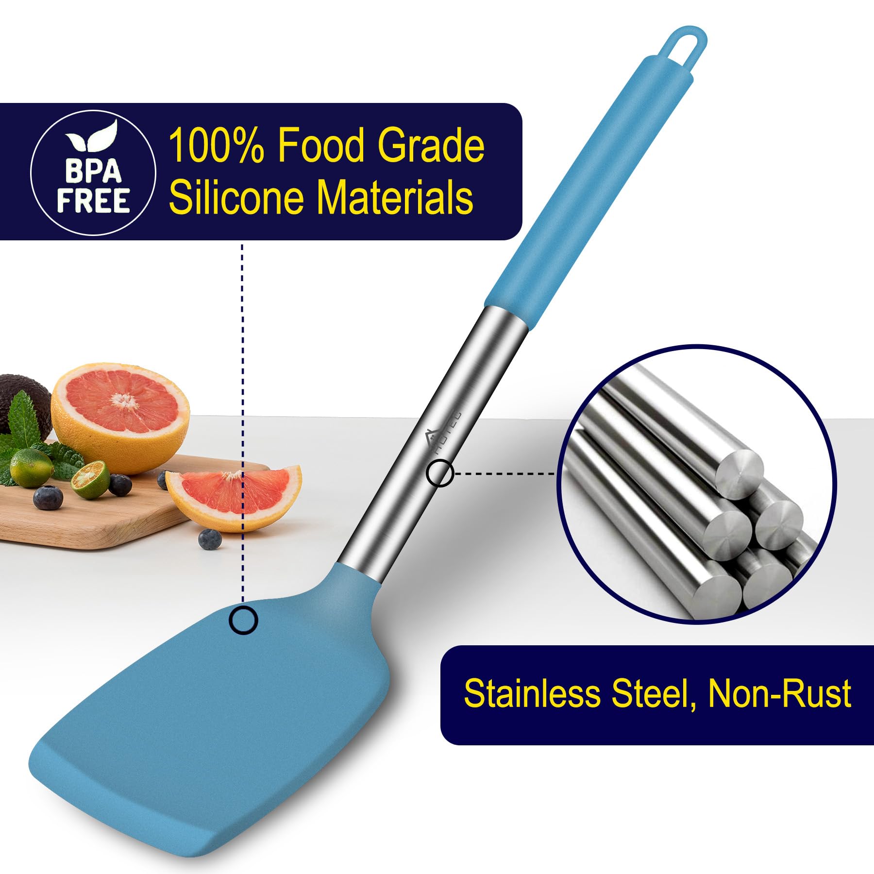 HOTEC mango de acero inoxidable para mayor control al cocinar