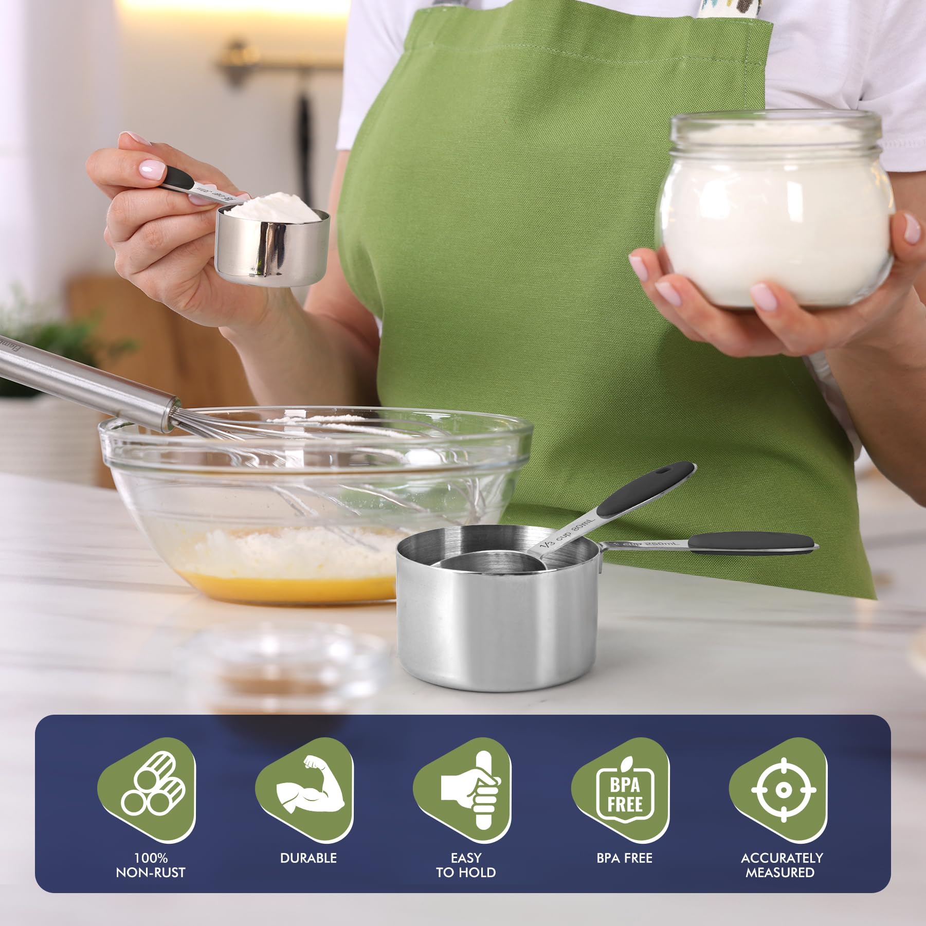 HOTEC medidores de acero inoxidable duraderos para uso diario en cocina.