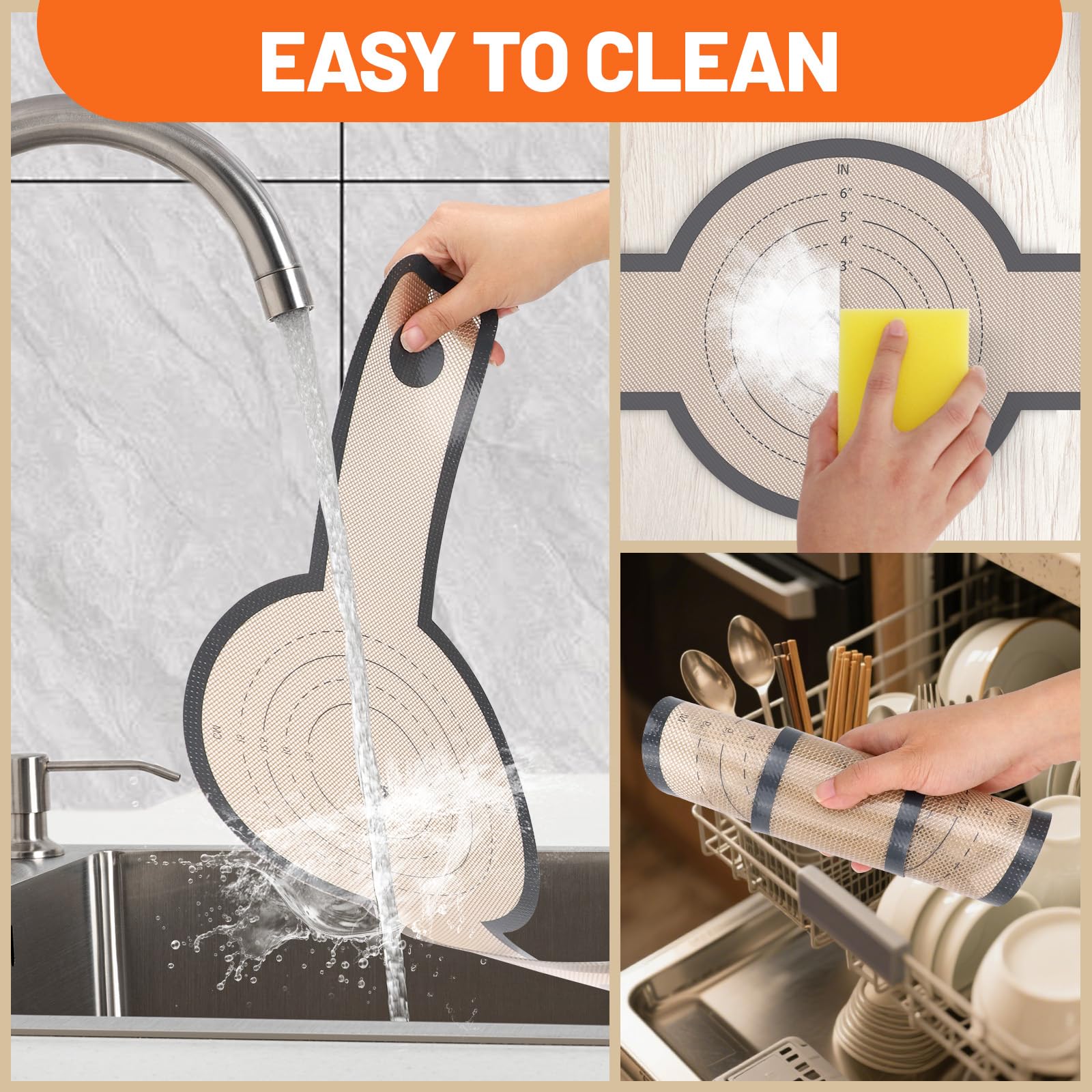 HOTEC paquete de 2 cintas de silicona para hornear pan.