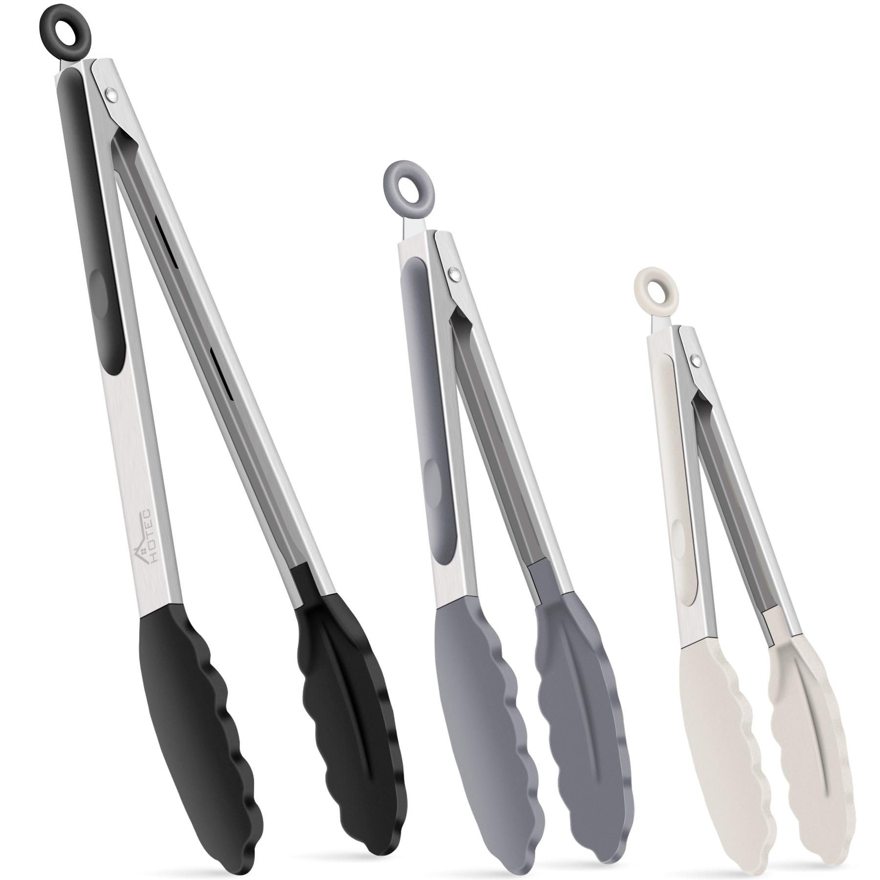 HOTEC Pinzas de 7 pulgadas, acero inoxidable con cierre para almacenamiento seguro.