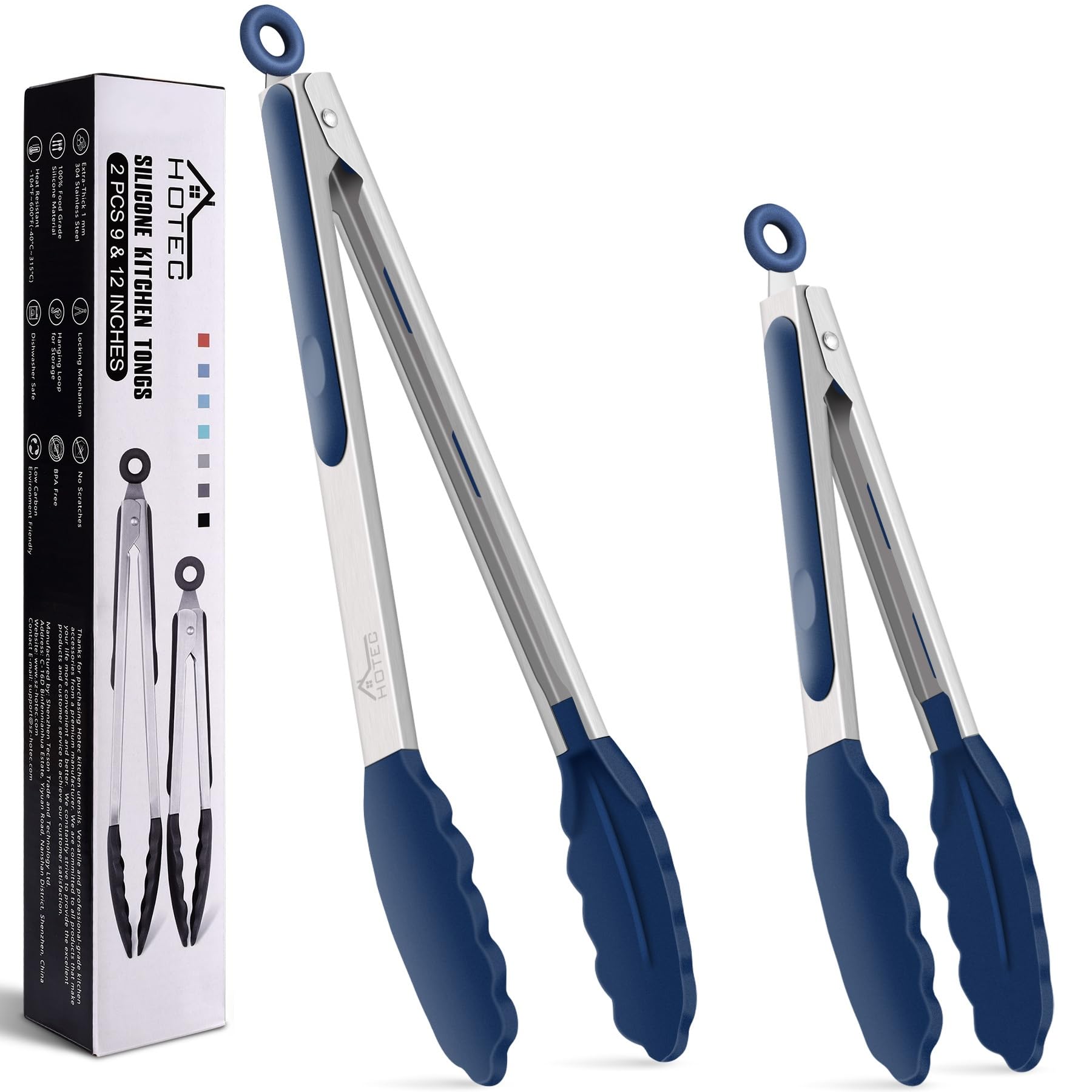 Pinzas HOTEC de acero inoxidable 9 pulgadas para voltear con control