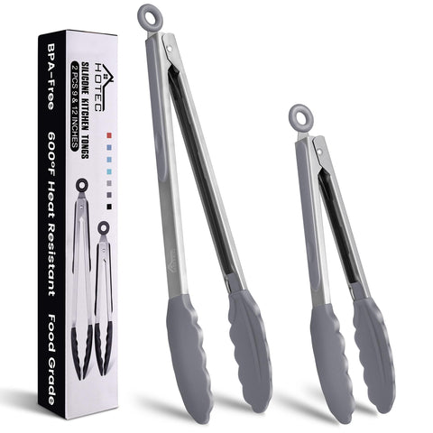 Pinzas HOTEC de acero inoxidable de 9 pulgadas con bloqueo para cocina precisa.