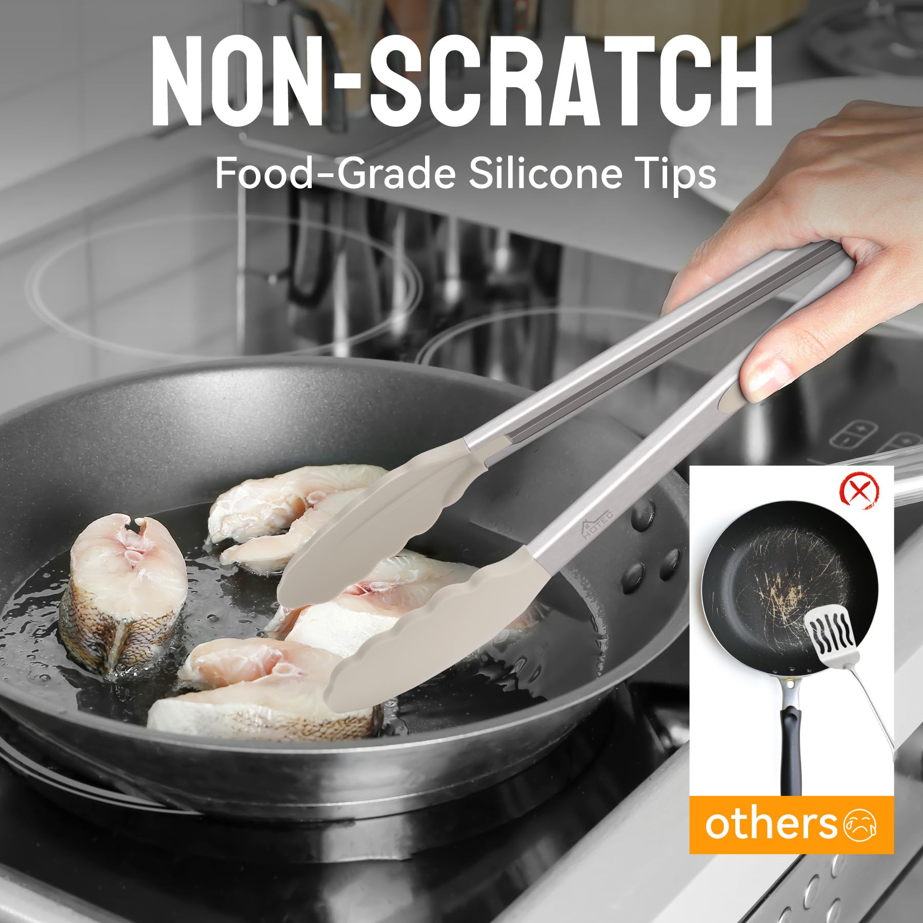 Pinzas HOTEC con mango ergonómico y silicona para control