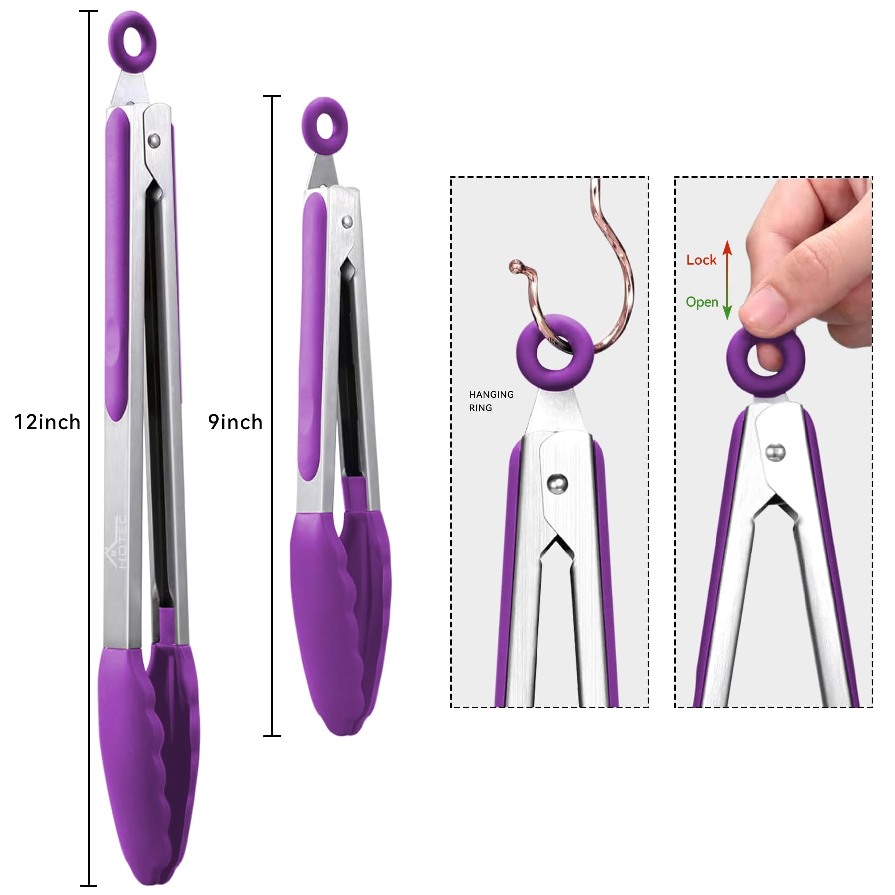 HOTEC pinzas con mango de silicona ergonómico para máximo confort