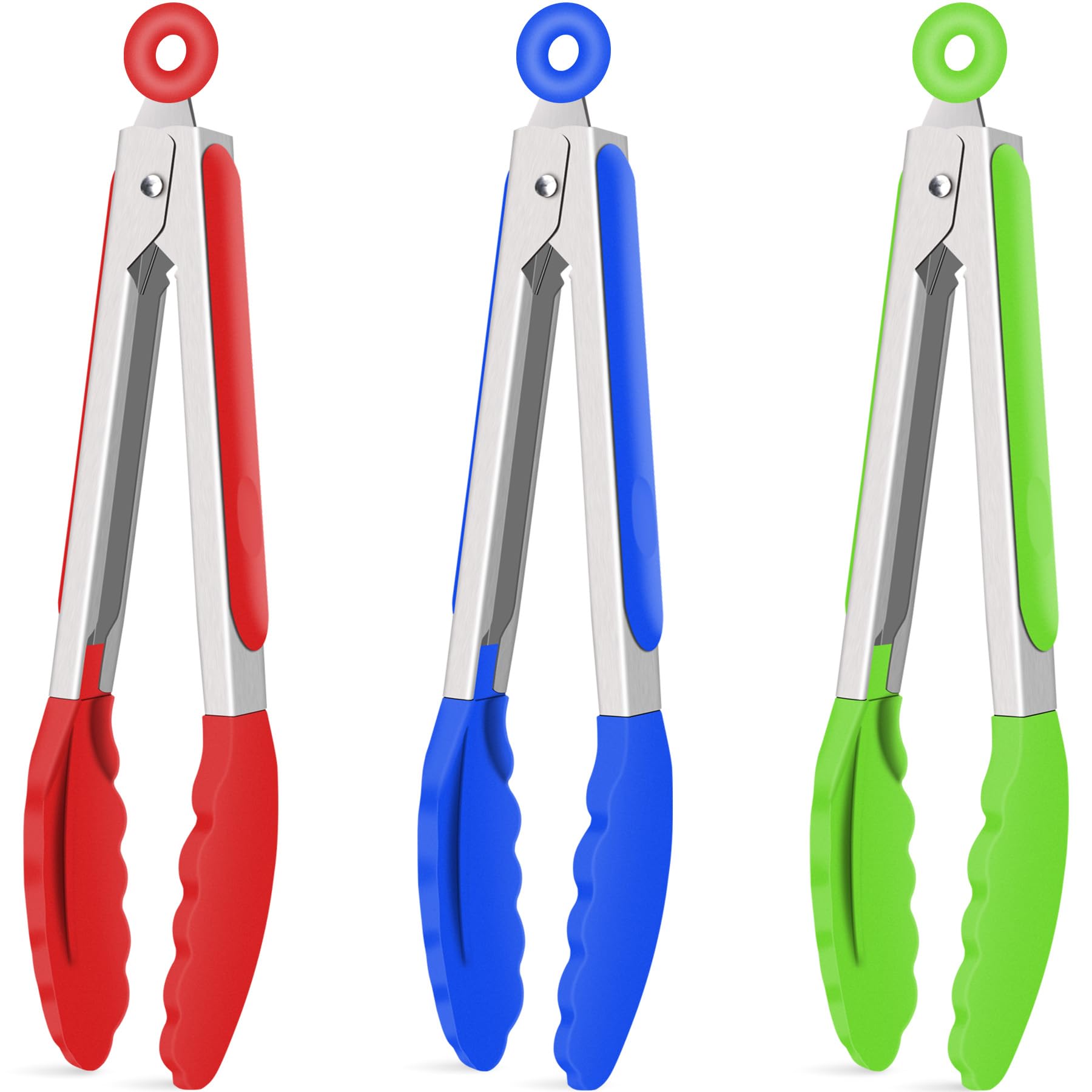 Hotec pinzas de silicona rojas para cocina, ideales para saltear sin rayar