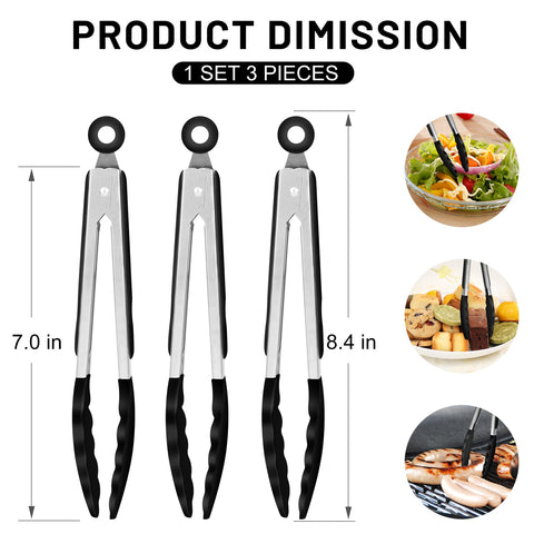 Pinzas Hotec con puntas de silicona resistentes al calor para cocinar con seguridad.