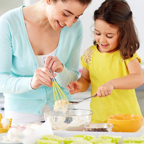 HOTEC set de batidores de silicona de 8 pulgadas, ideal para recipientes pequeños.