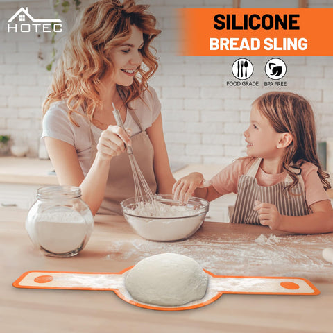 Mango largo HOTEC para agarre cómodo al sacar pan del horno holandés.