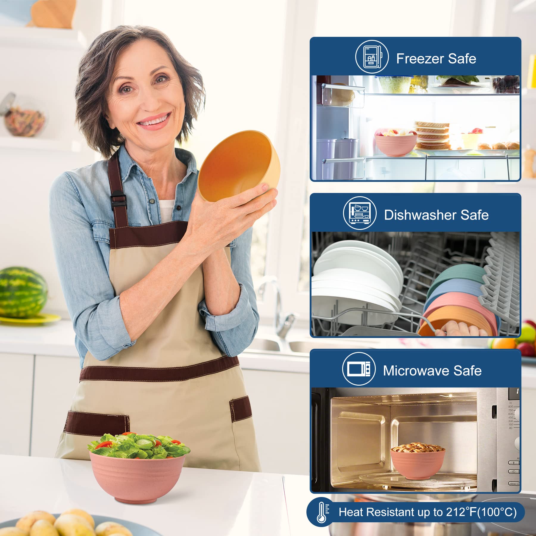 Hotec tazones multicolores, útiles para ordenar porciones y estilo en la mesa.