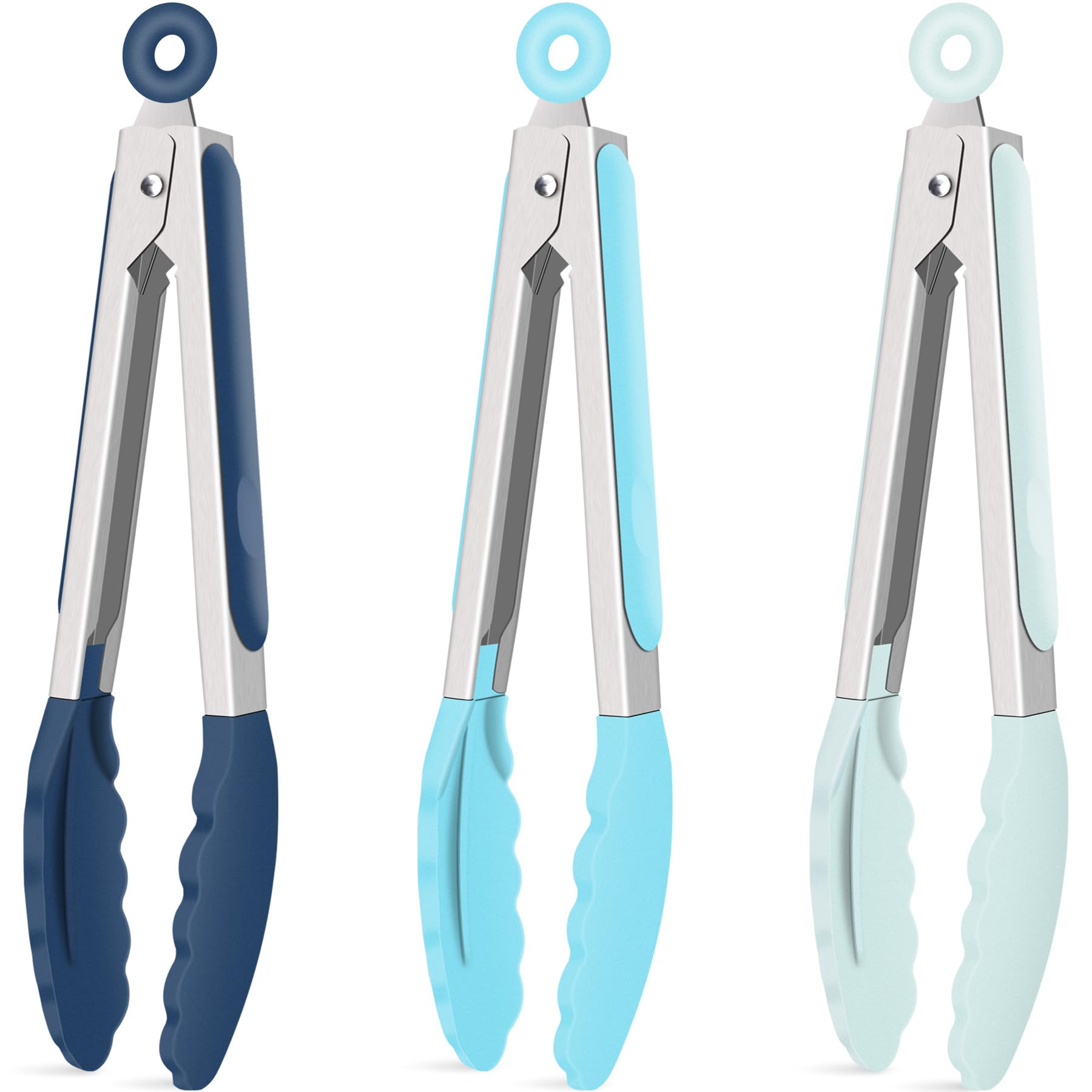 Hotec tenazas de silicona para cocina con puntas resistentes al calor, ideales para servir ensaladas.