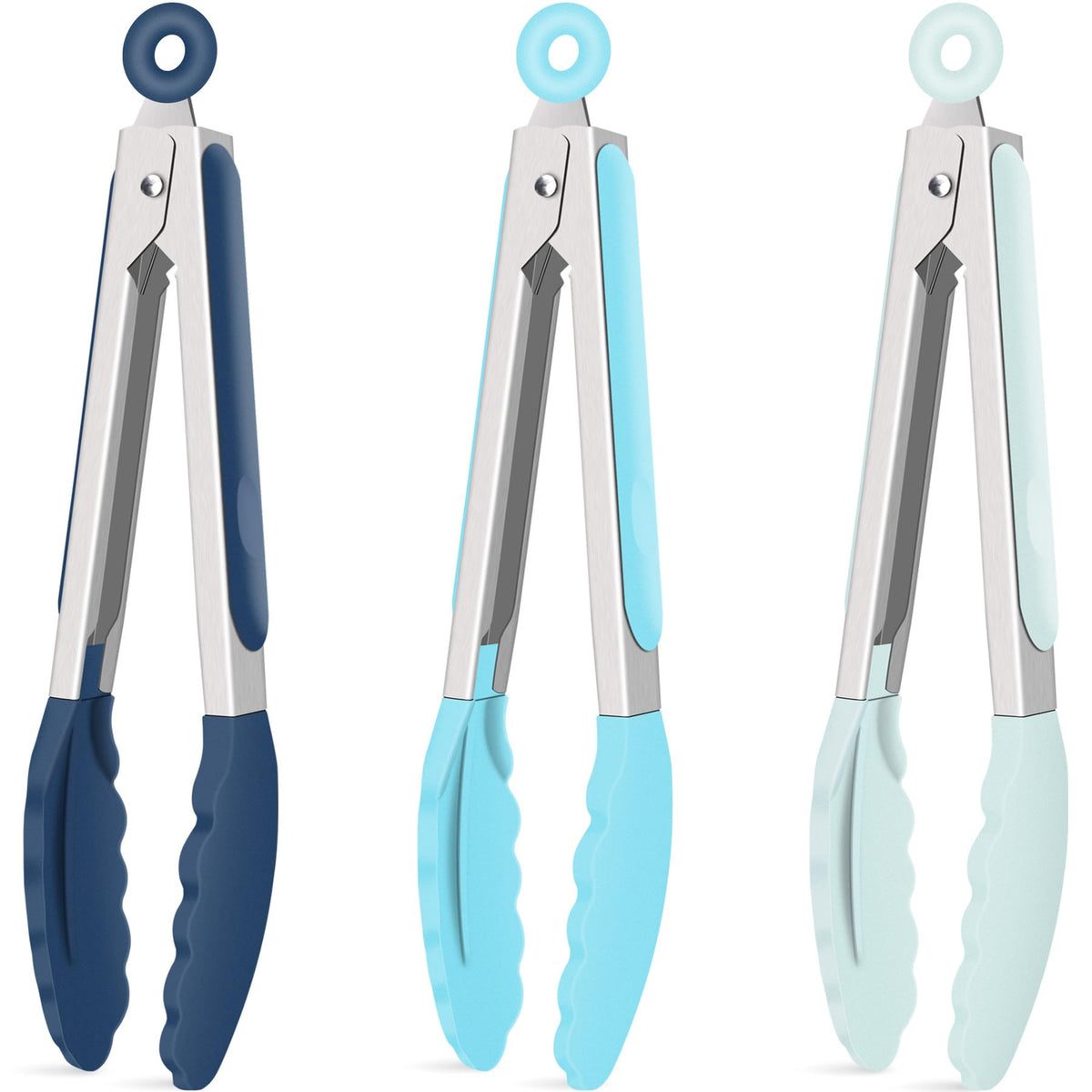 Hotec tenazas de silicona para cocina con puntas resistentes al calor, ideales para servir ensaladas.