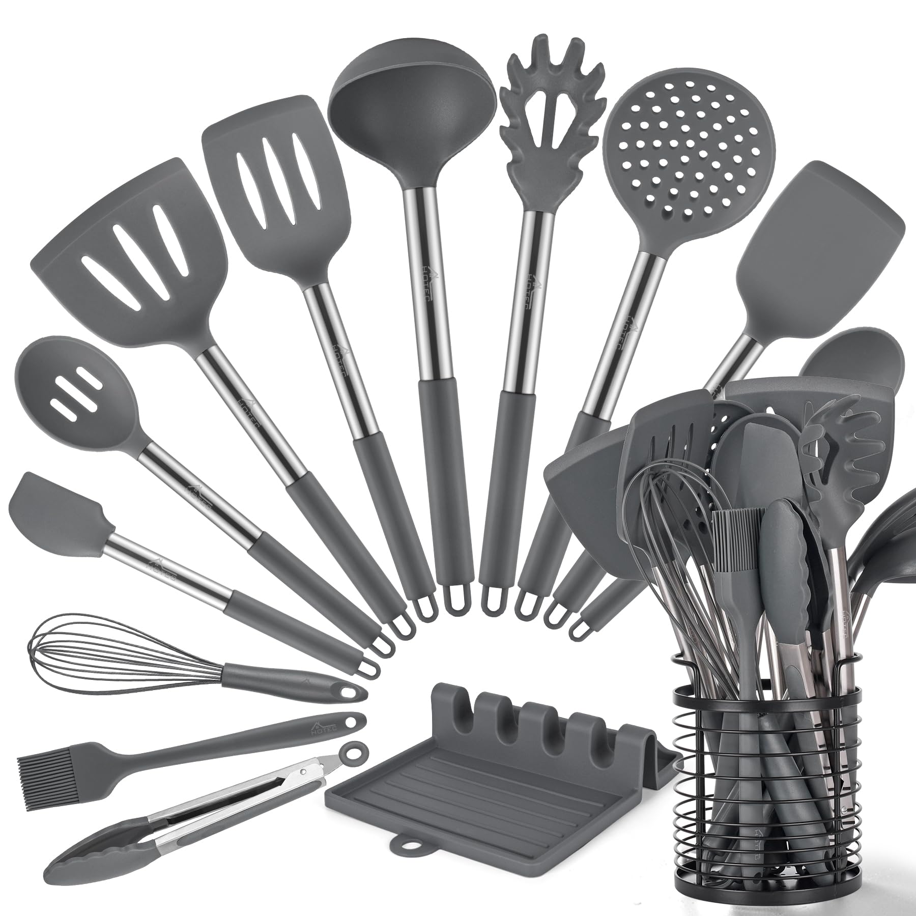 HOTEC utensilios de silicona 14 piezas para cocción segura