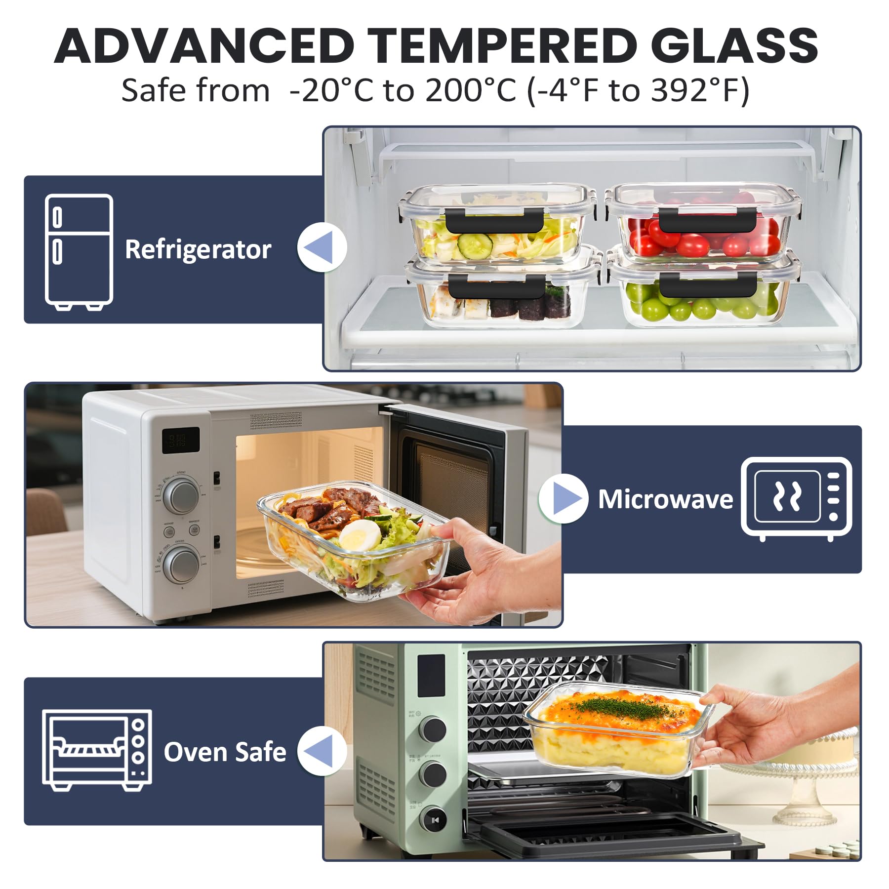 HOTEC vidrio borosilicato resistente a temperaturas para uso diario