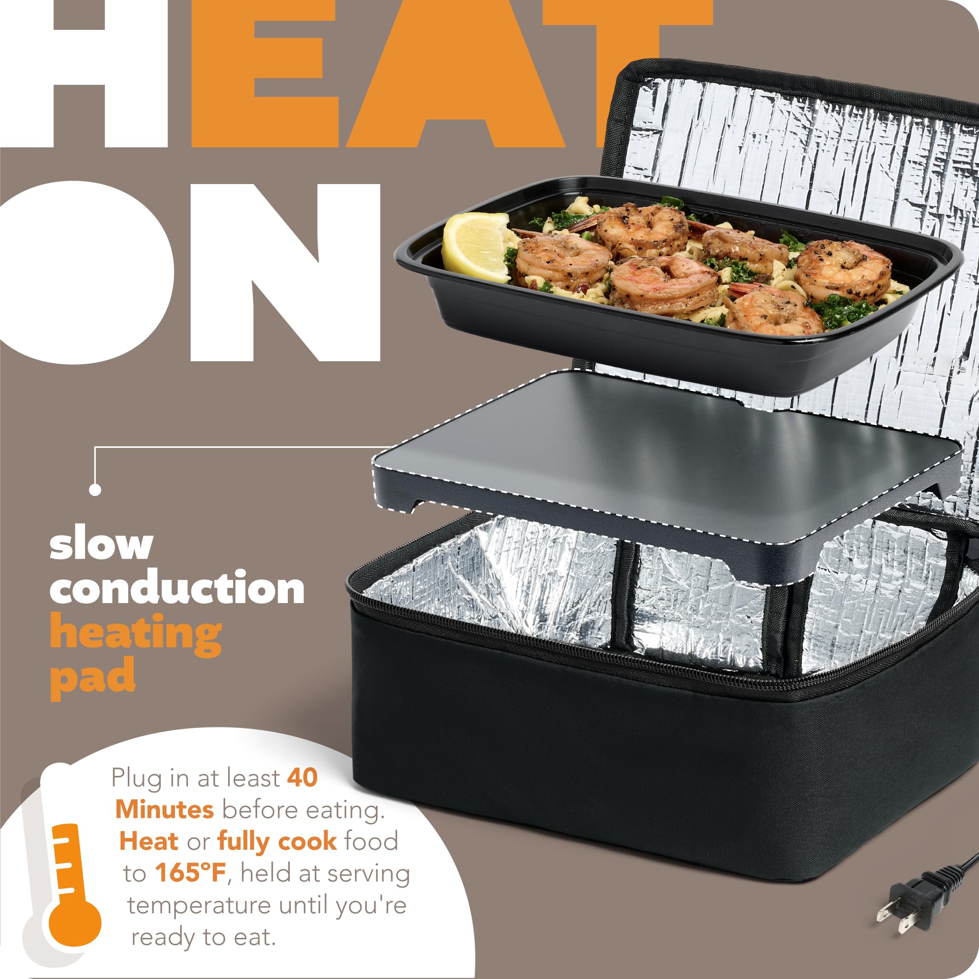 HotLogic calentador de alimentos compacto, fácil de transportar.