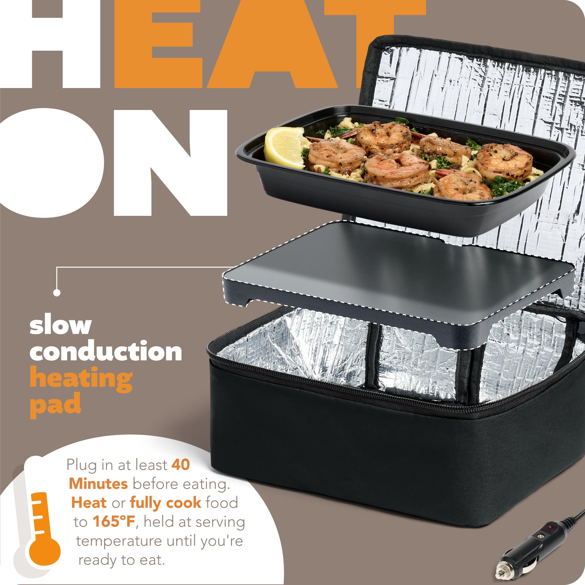 HotLogic Mini calentador de alimentos portátil 12V para viaje.