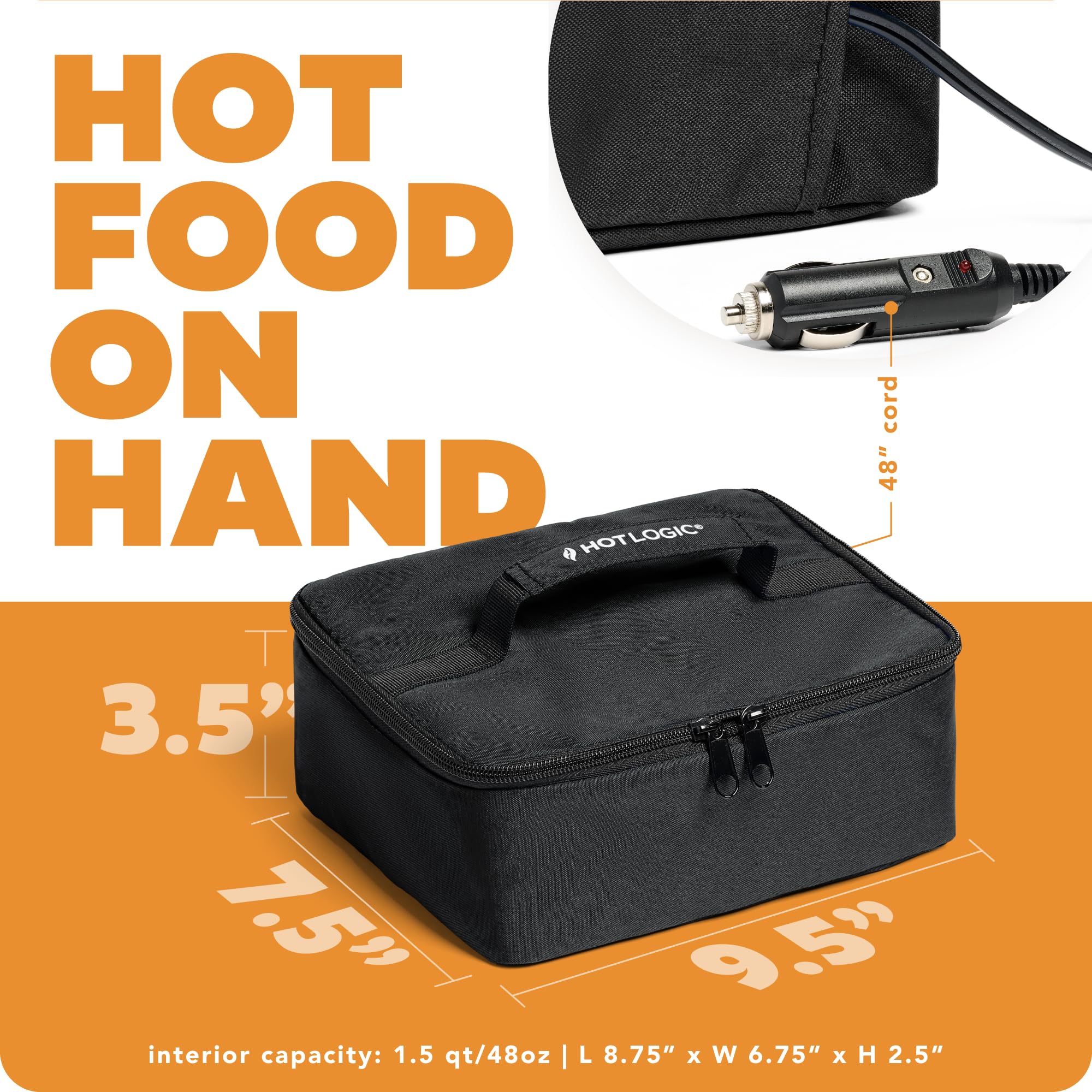 Interior de HotLogic Mini mostrando tapa y bandeja compatible.