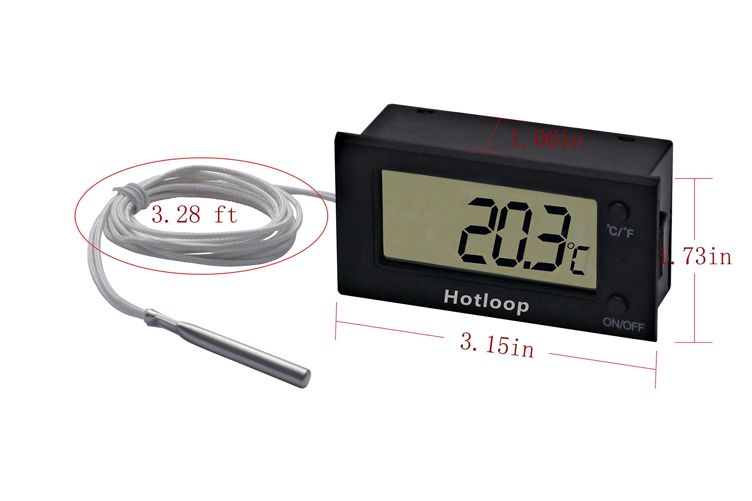 Hotloop pantalla LCD de termómetro para cocina, lectura clara durante horneado