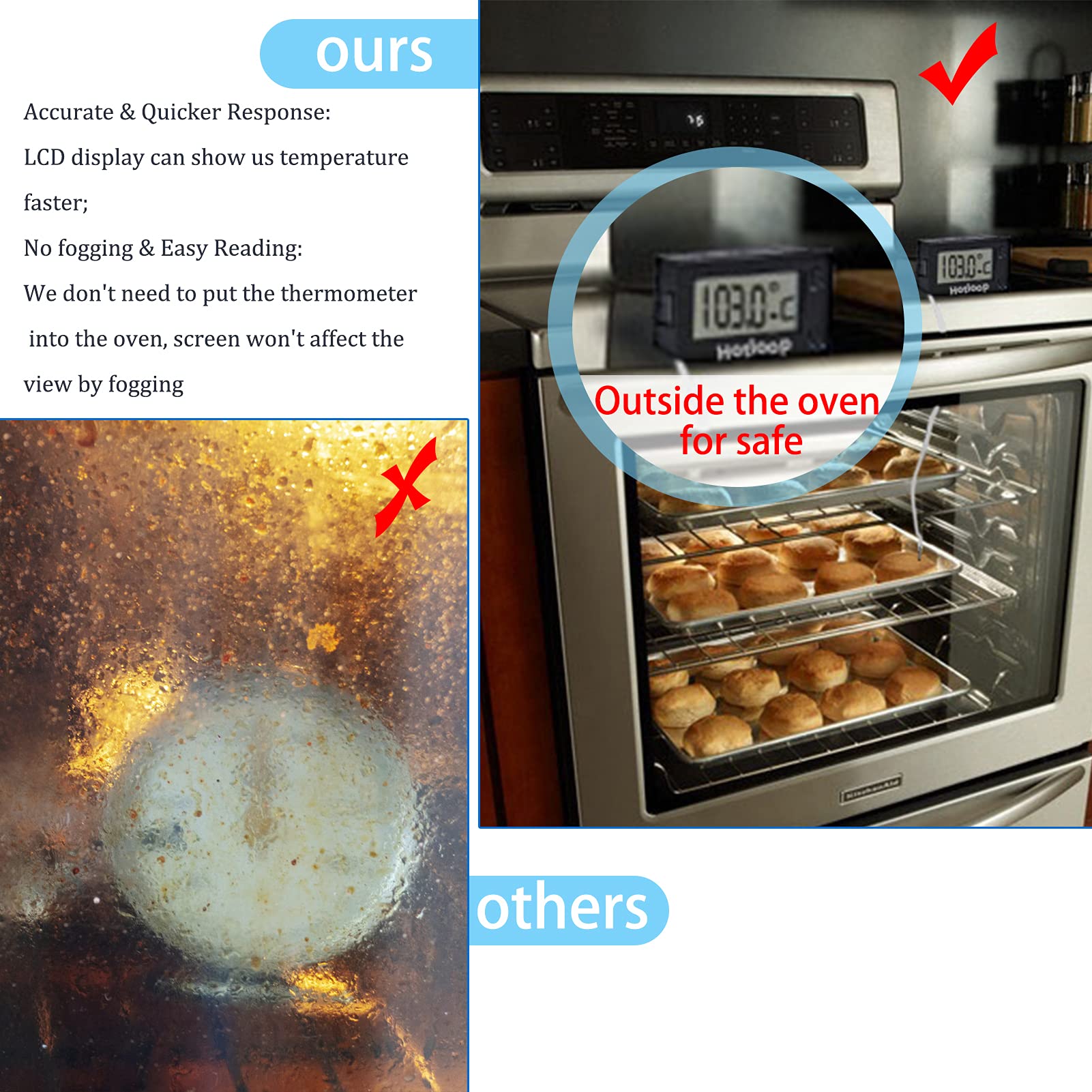 Hotloop termómetro de cocina con conmutador Celsius/Fahrenheit para mayor flexibilidad