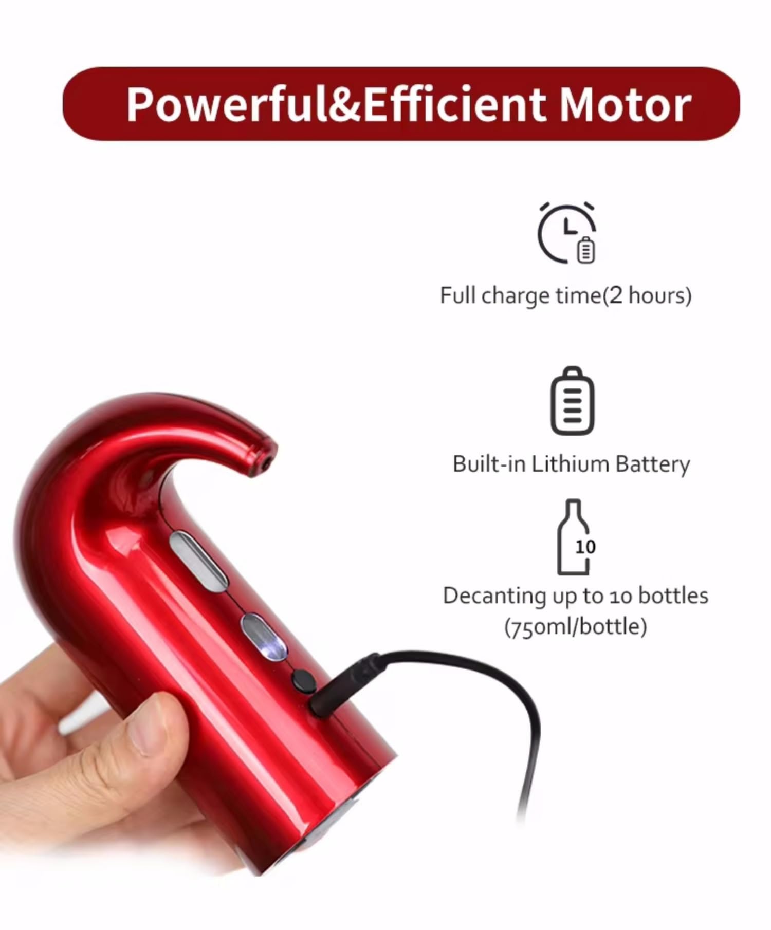 Hotool aerador para todo tipo de vino, resalta aromas y sabor.