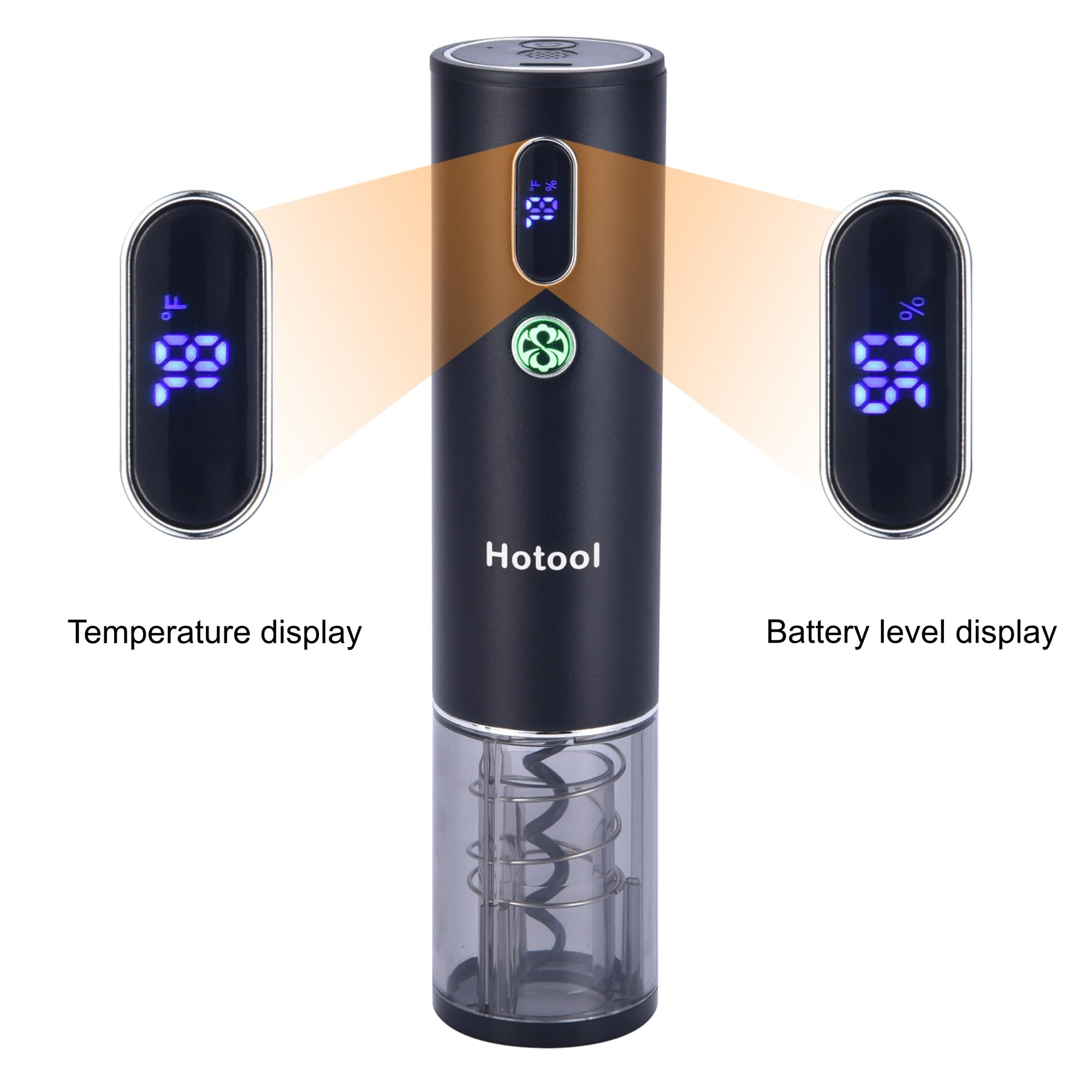 Hotool pantalla LED que muestra temperatura y nivel de batería