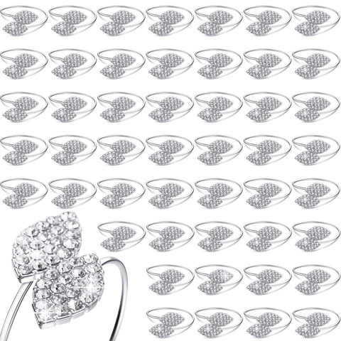 Hotop anillos para servilleta con hojas y cristal, añade brillo elegante a la mesa.