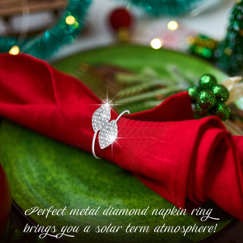 Hotop decoración de mesa navidad, anillos para servilleta realzan ambiente festivo.