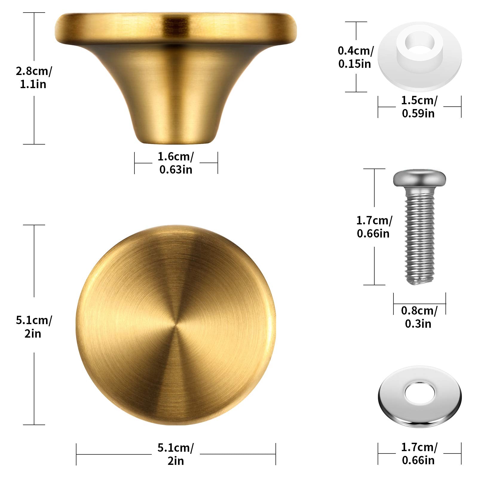 Hotop tornillos de acero inoxidable para manijas, ajuste seguro.