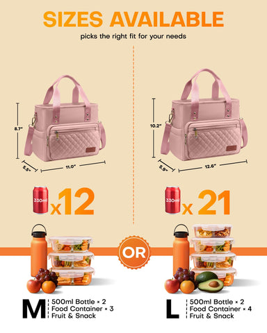 HOTOR bolsa de almuerzo para mujeres, correa ajustable para transporte cómodo
