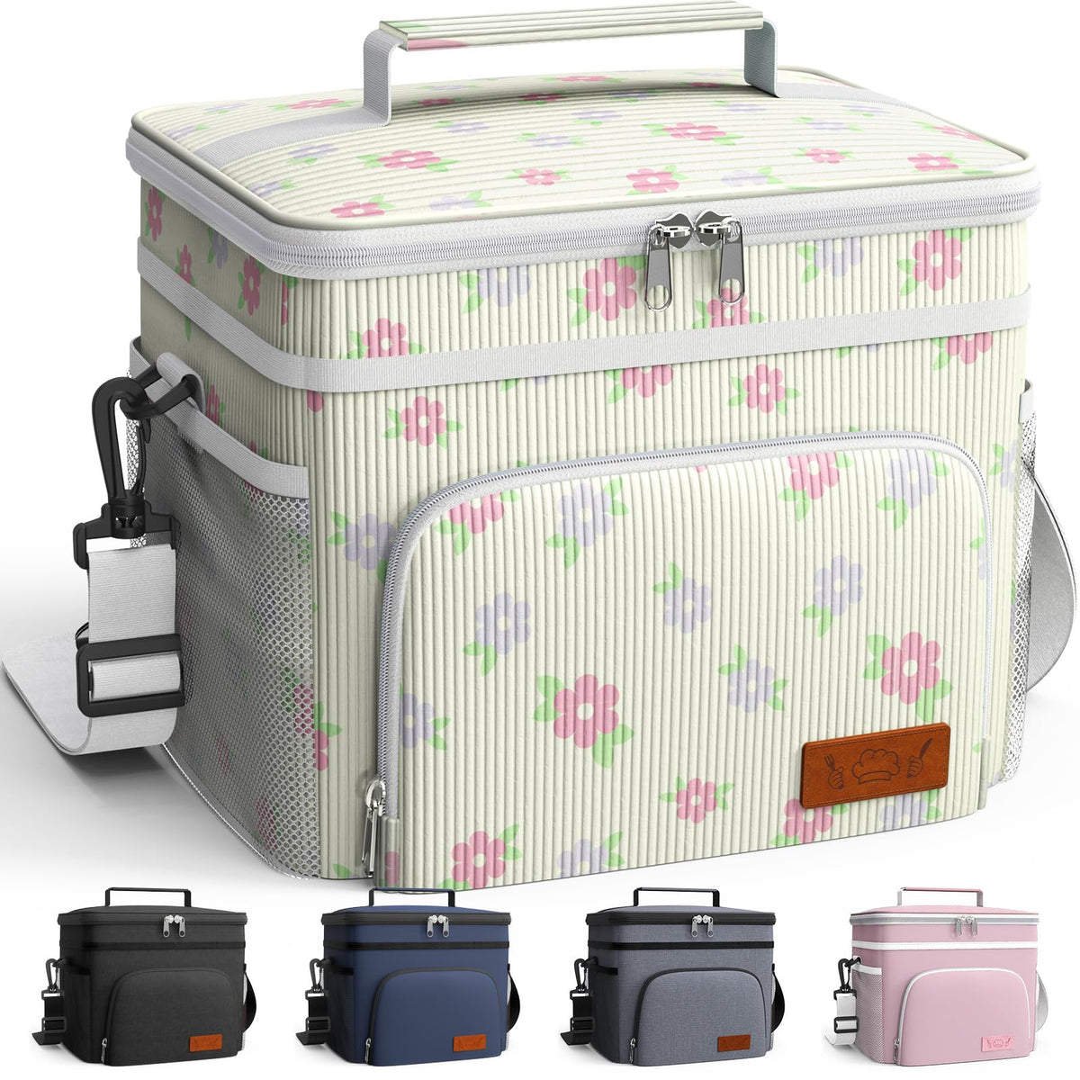 HOTOR bolsa de almuerzo insulada con 4 bolsillos, ideal para mantener comida organizada.