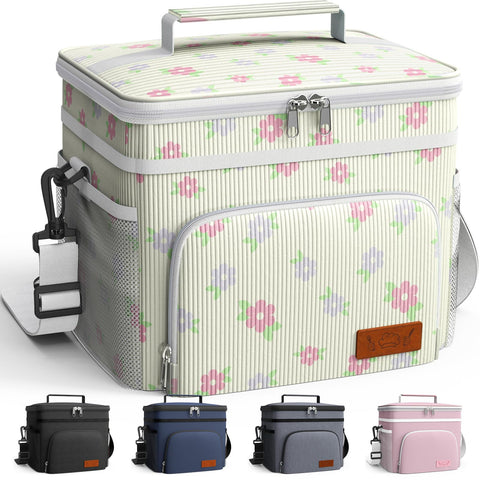 HOTOR bolsa de almuerzo insulada con 4 bolsillos, ideal para mantener comida organizada.