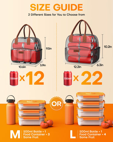 HOTOR bolsa de almuerzo con aislamiento doble; ideal para picnics y viajes.