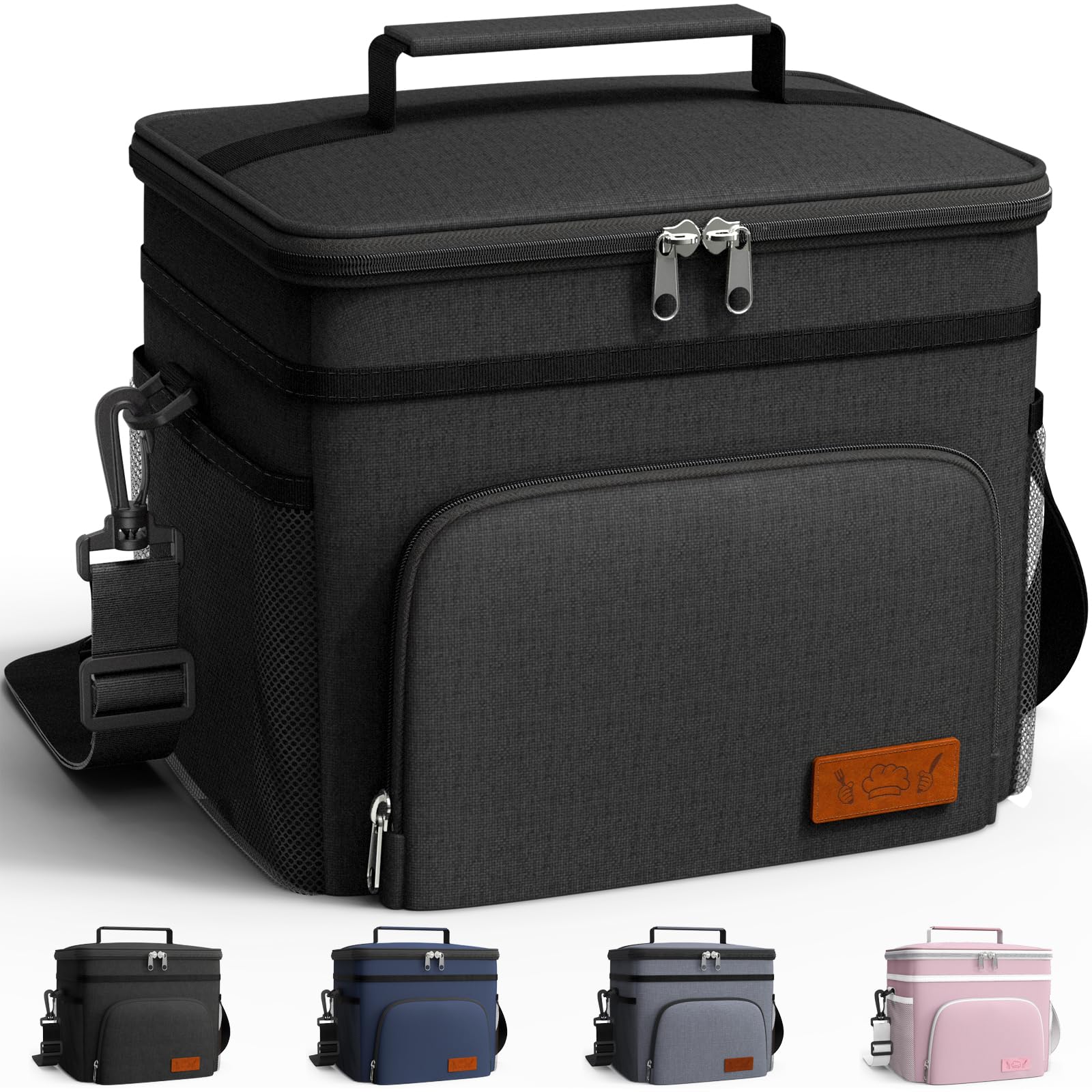 HOTOR vista frontal de la bolsa lonchera con diseño resistente y almacenamiento