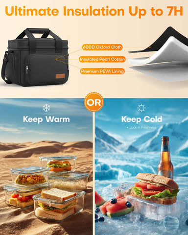 HOTOR Lunch Box con aislamiento triple para conservar calor y frescura.