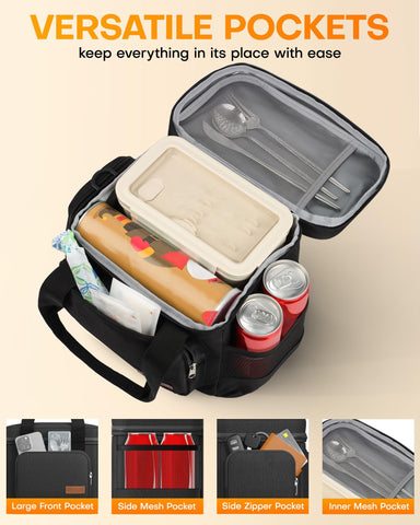 HOTOR Lunch Box con bolsillos laterales para llaves y tentempiés.