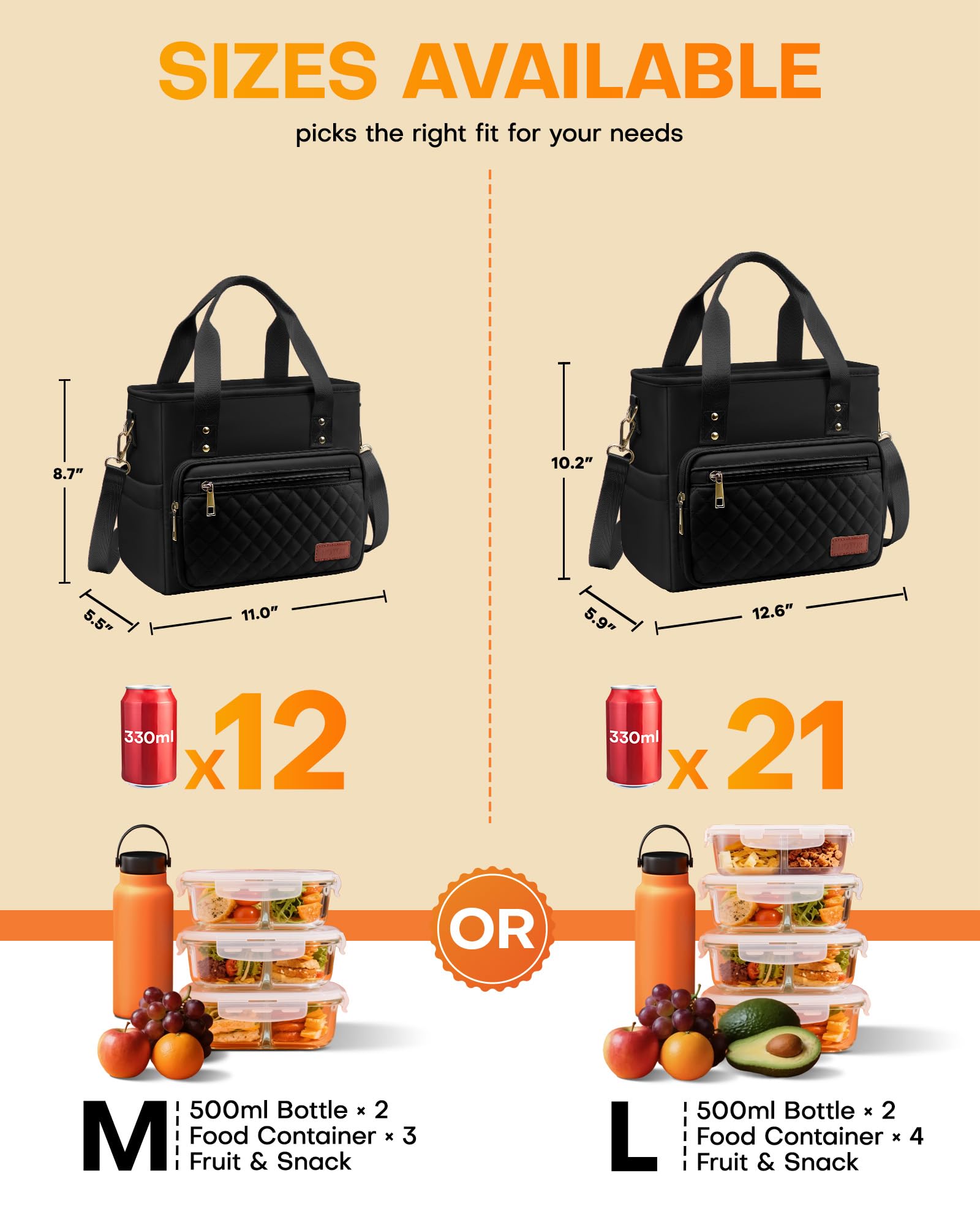 HOTOR bolsa con asa superior ergonómica para transporte cómodo