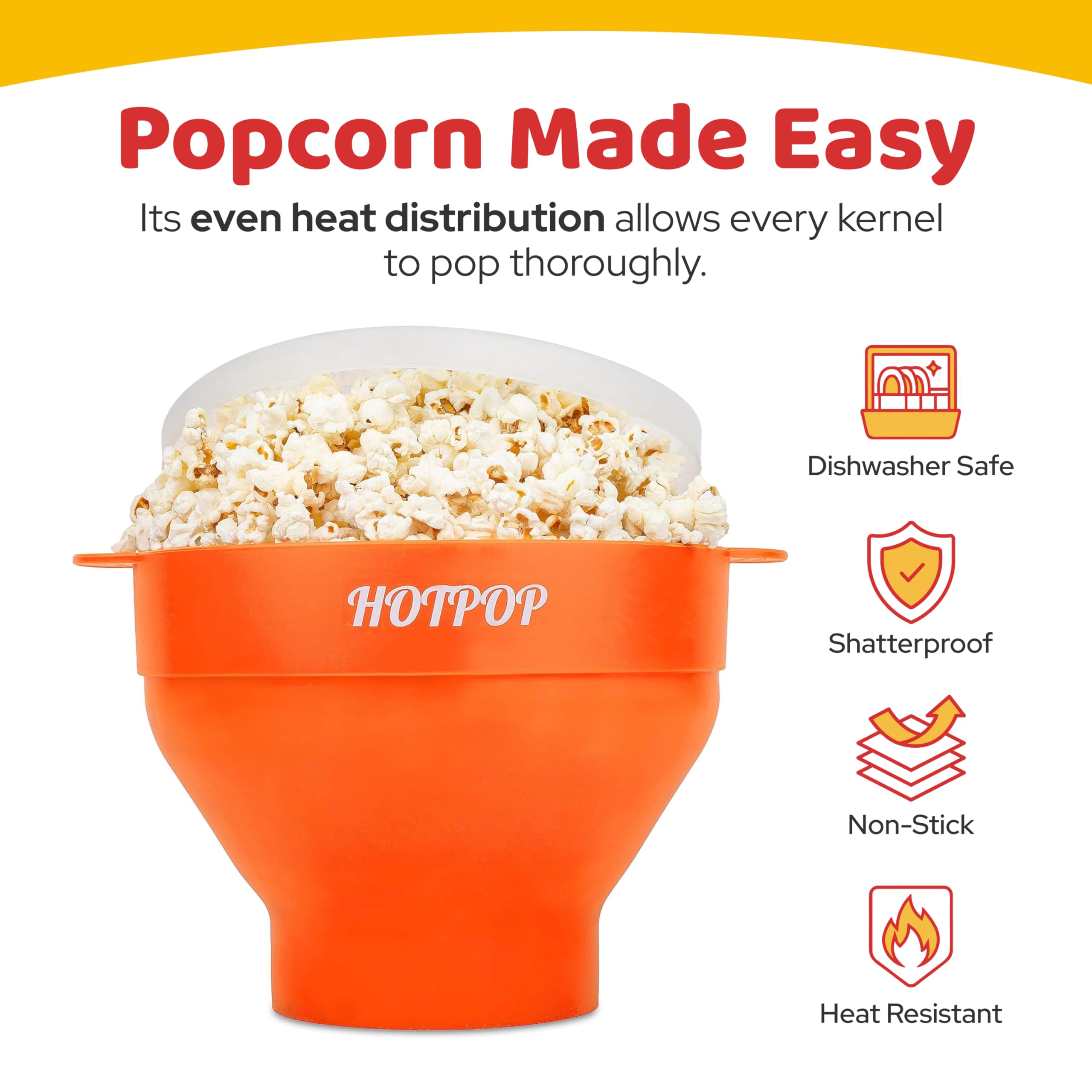 Hotpop apto para lavavajillas, limpieza rápida.