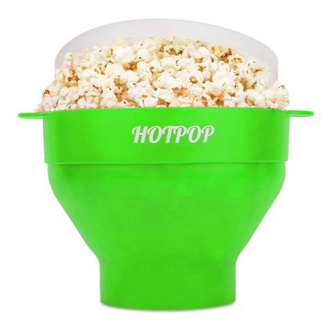 Hotpop bol palomitas de silicona para microondas, cocción uniforme y fácil manejo.