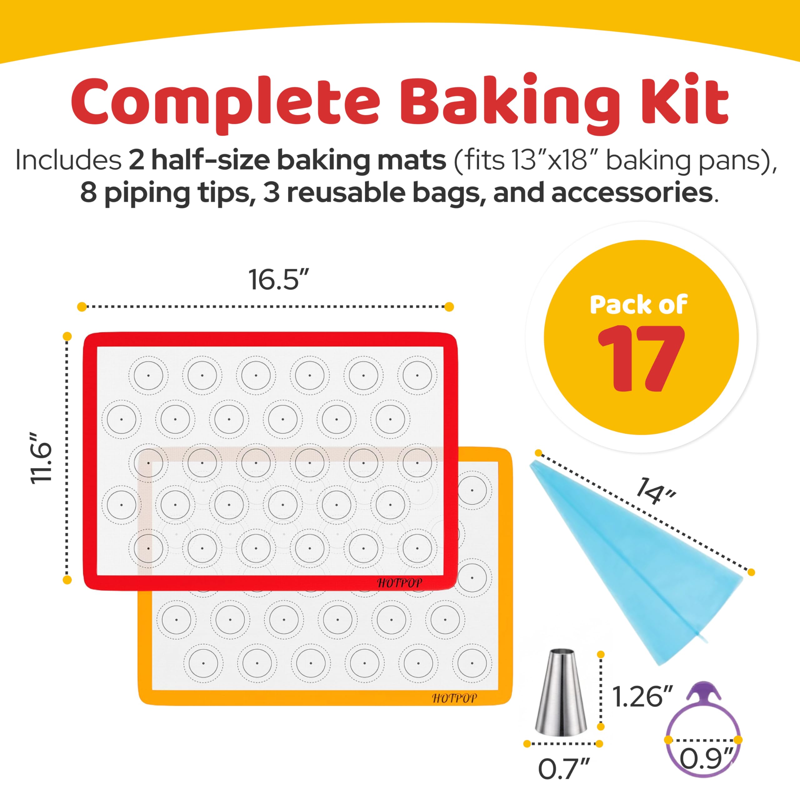HotPop boquillas de pastelería, 8 piezas para diseños precisos en macarons.