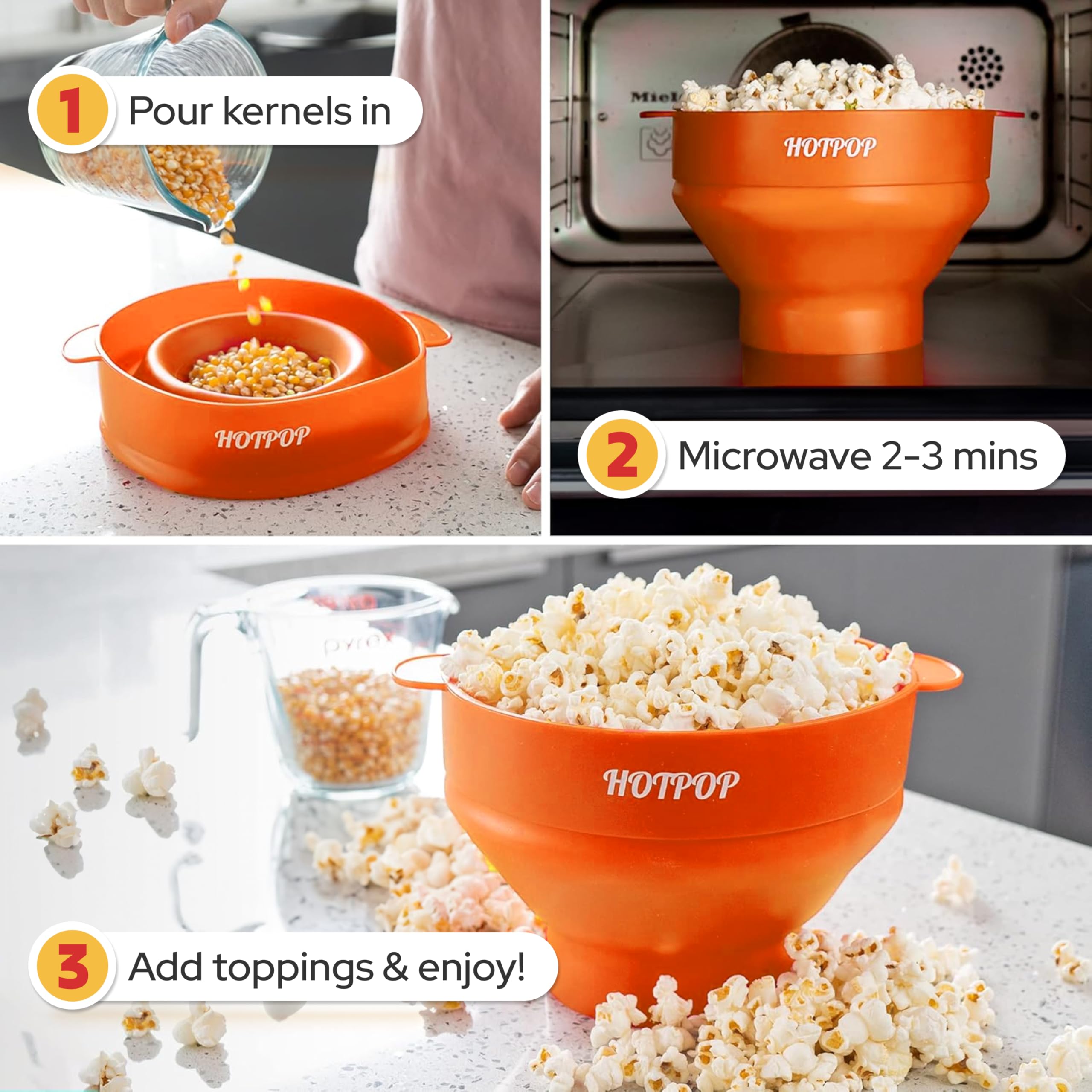 Hotpop capacidad para 15 tazas, ideal para familias.