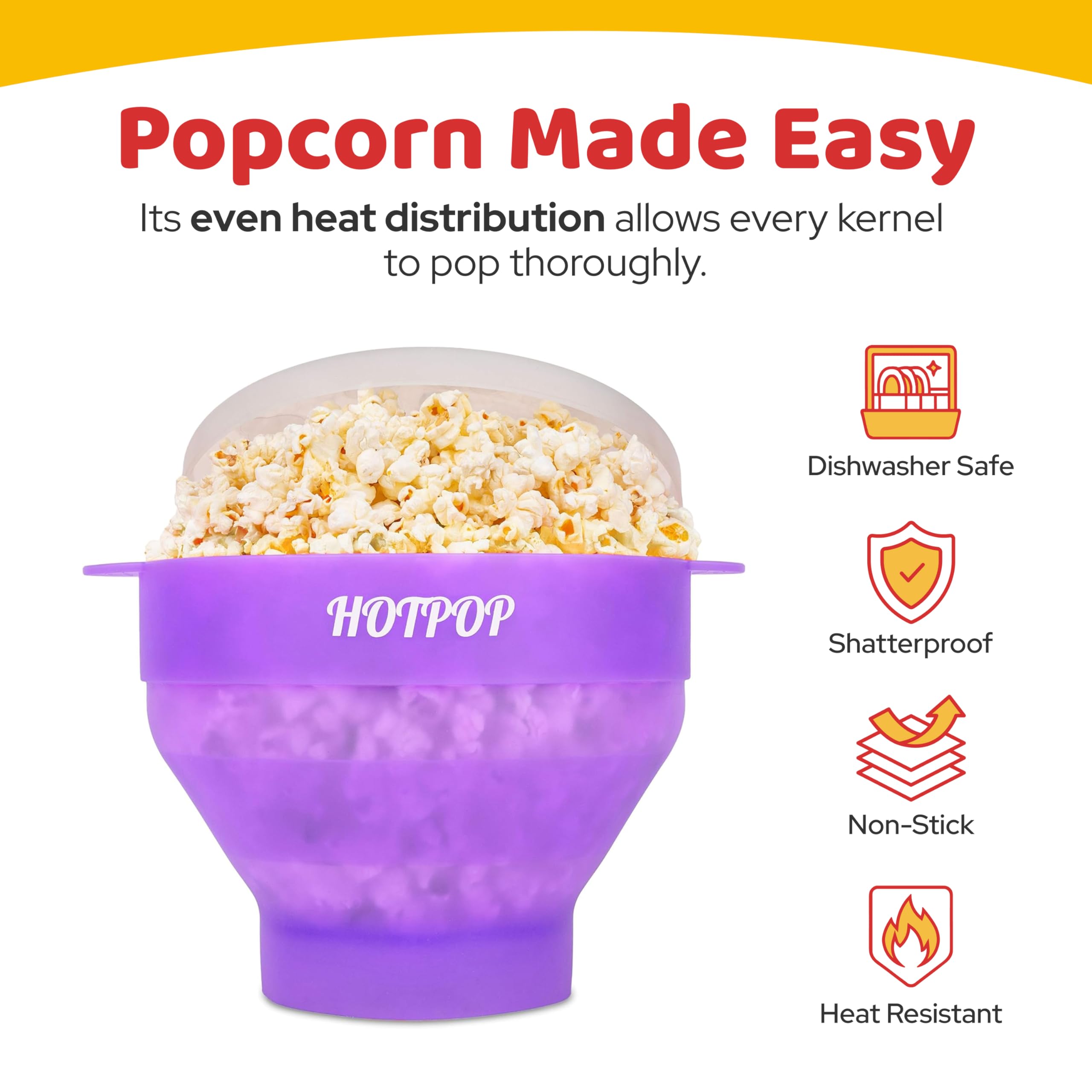 HOTPOP capacidad para 15 tazas de palomitas, ideal para compartir.
