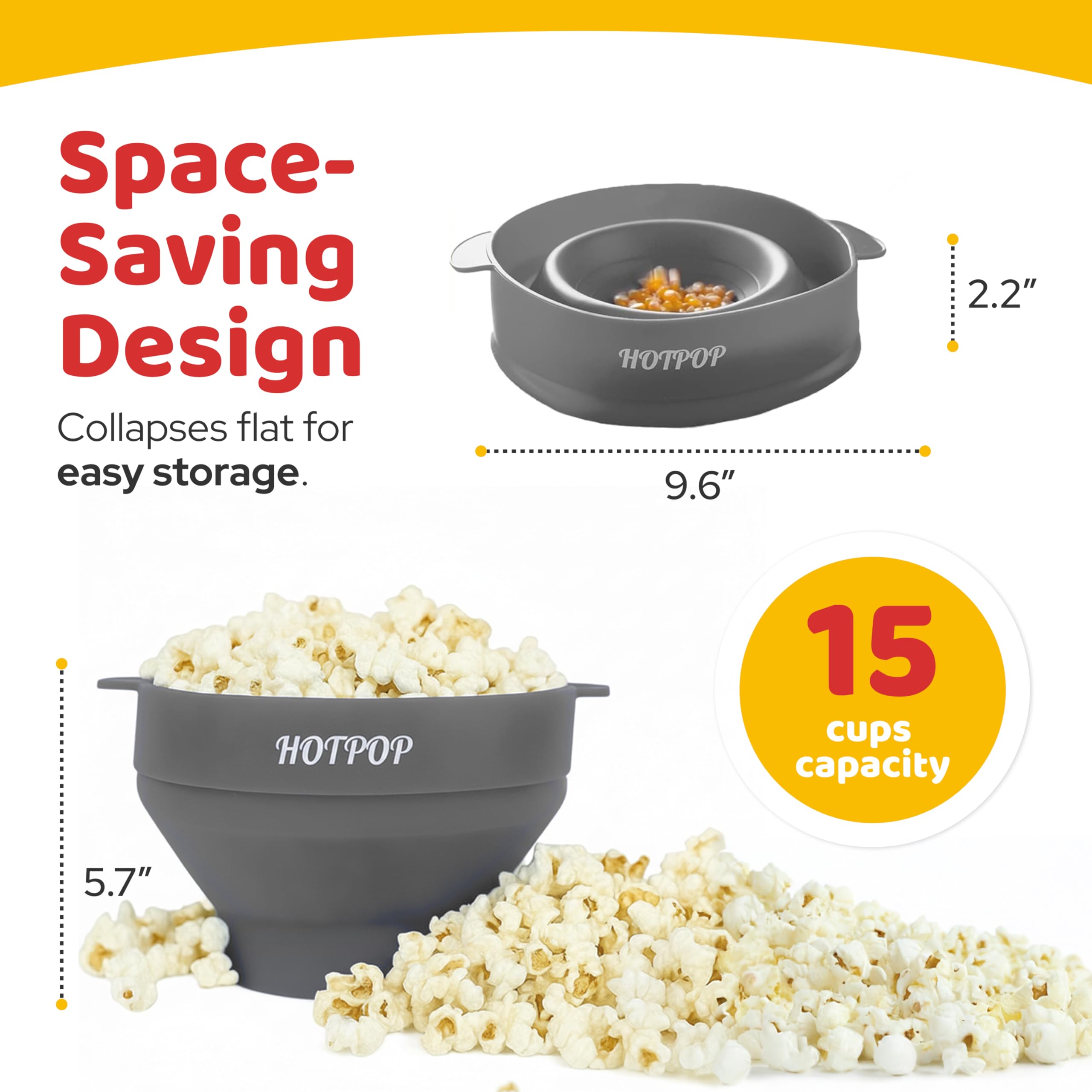 Hotpop silicona alta calidad palomitas ofrece seguridad alimentaria y limpieza sencilla.