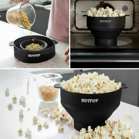 Hotpop tapa con asas integradas, uso cómodo y seguro.