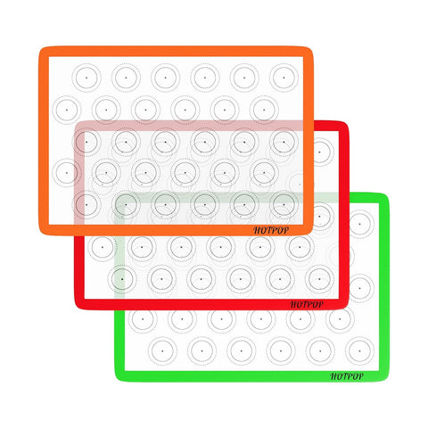 HOTPOP tapete de silicona para hornear medias con perfiles de formas, antiadherente y reutilizable.